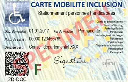 Support Adhésif Carte CMI Stationnement Handicapé Invalidité Priorité NEUF